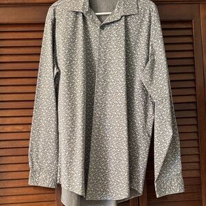 Gray Floral Long Sleeve Shirt
